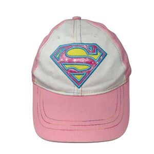 Supergirl Strapback Hat Pink OSFM Adjustable Embroidered 6 Panel DC Comics